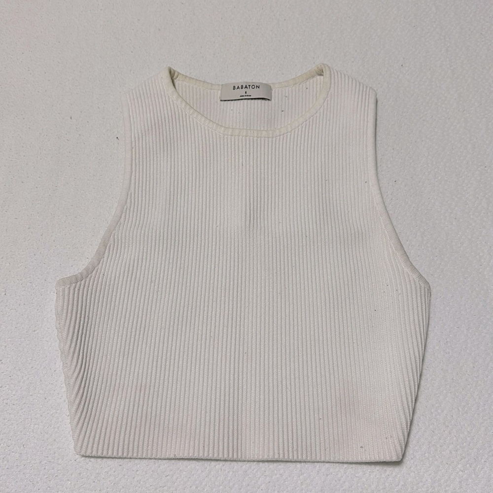 Aritzia white crop tank top